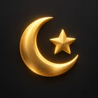 Bulan sabit dan bintang berwarna emas