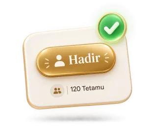 Kad pengesahan kehadiran RSVP kahwin dengan jumlah tetamu