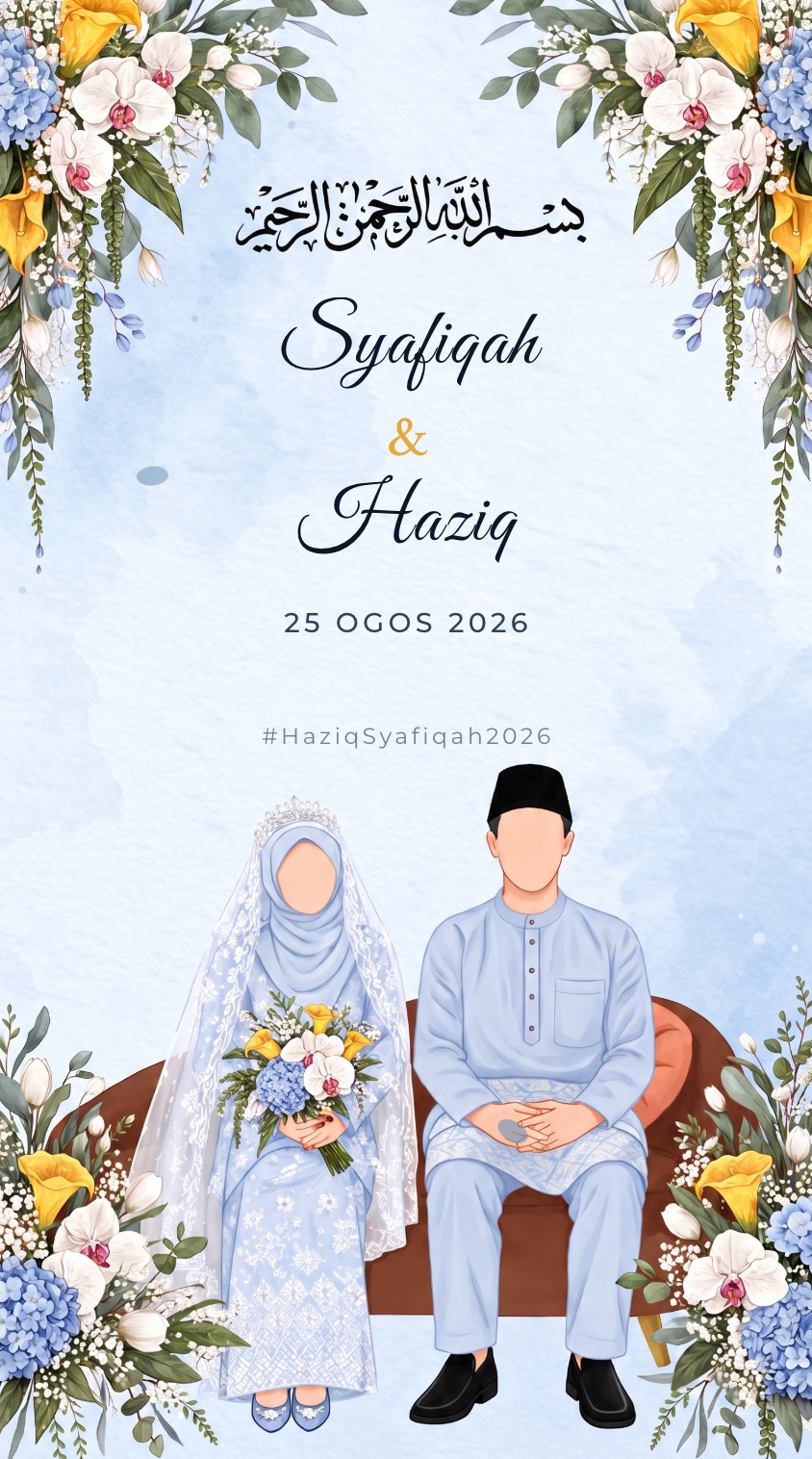 Classic Design 6 — Digital invitation design — Biru — Berukir & Klasik — CD-6