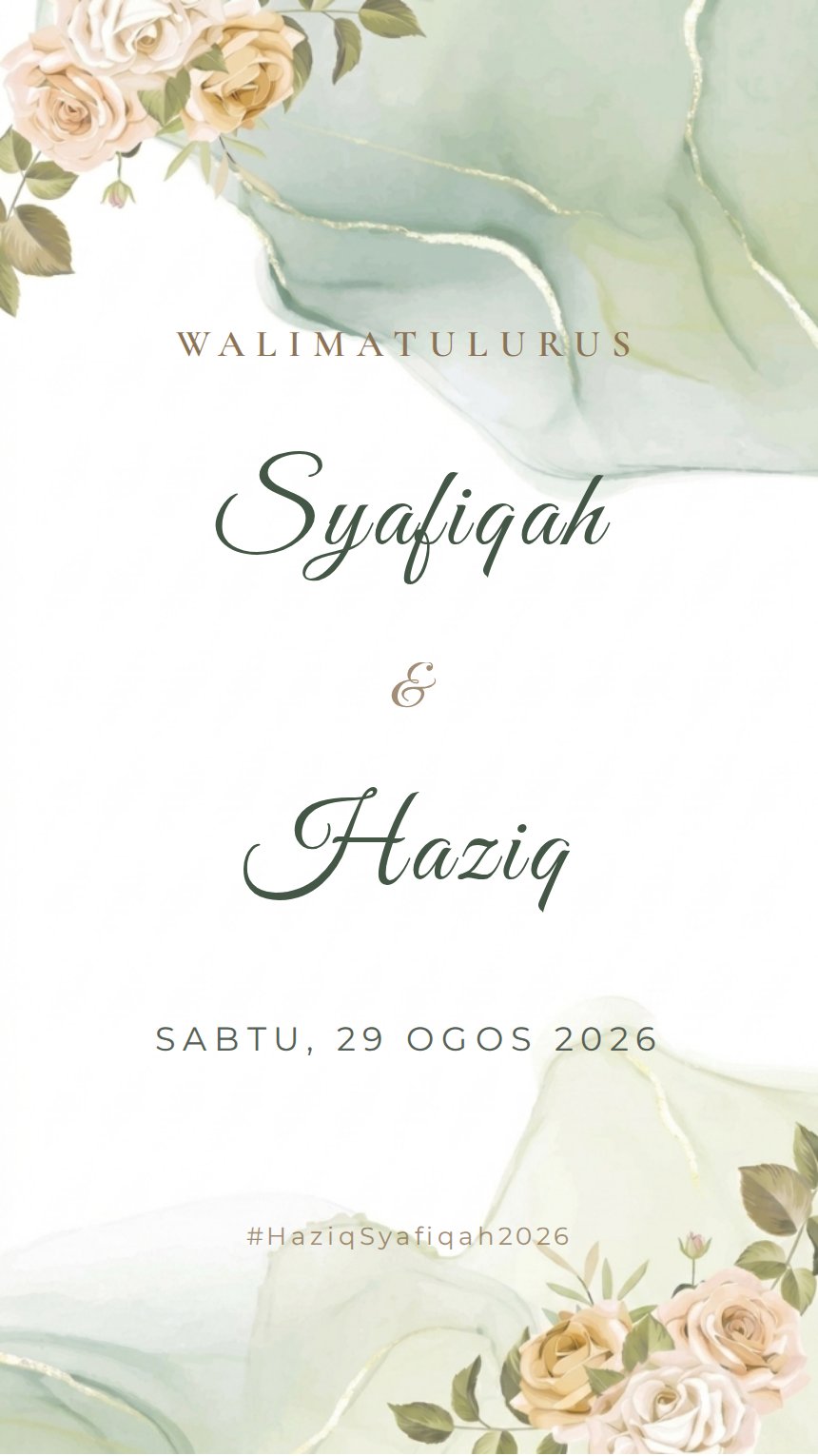 Floral Design 12 — Digital invitation design — Hijau — Bunga — FD-12