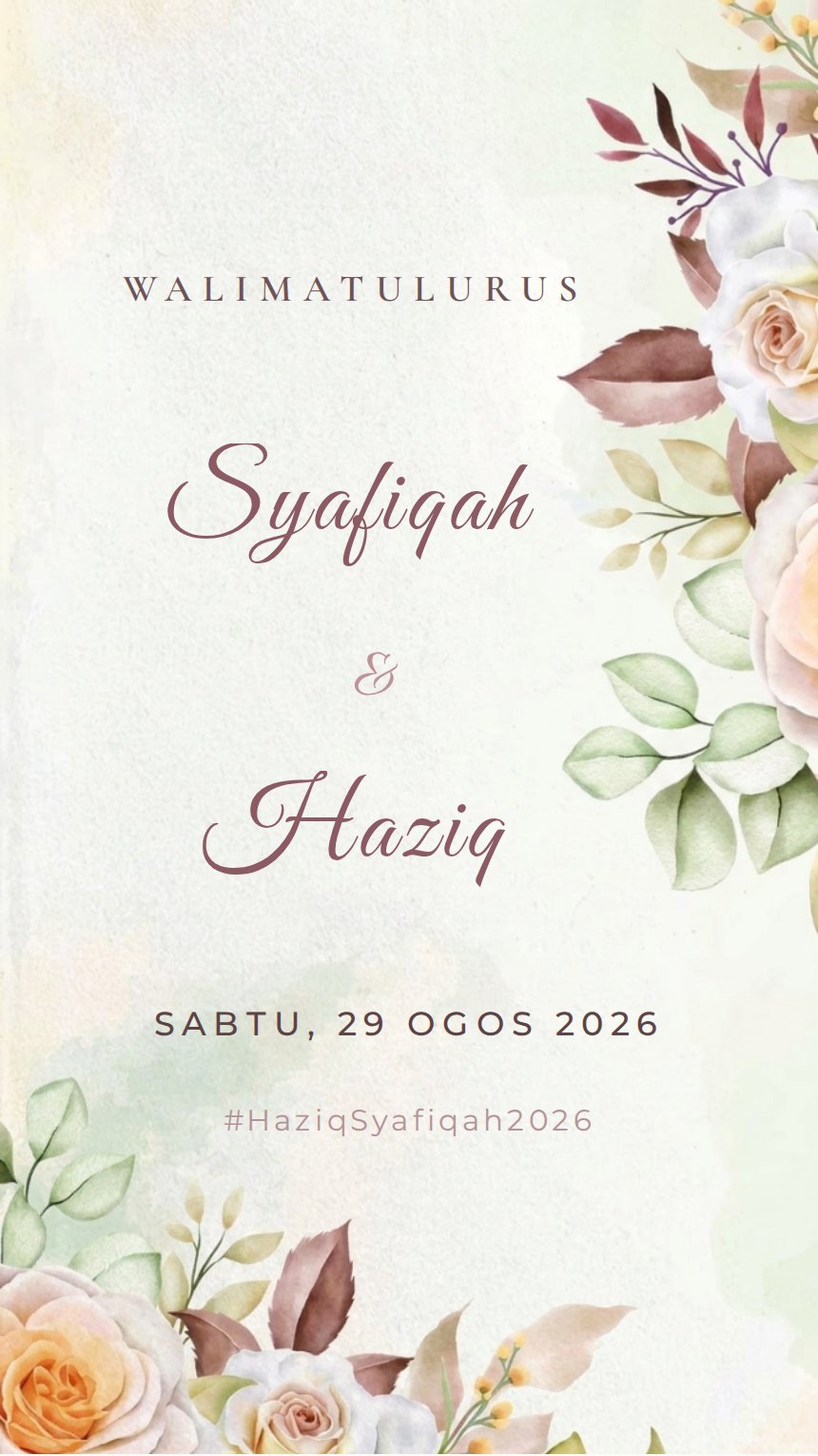 Floral Design 15 — Digital invitation design — Merah — Bunga — FD-15