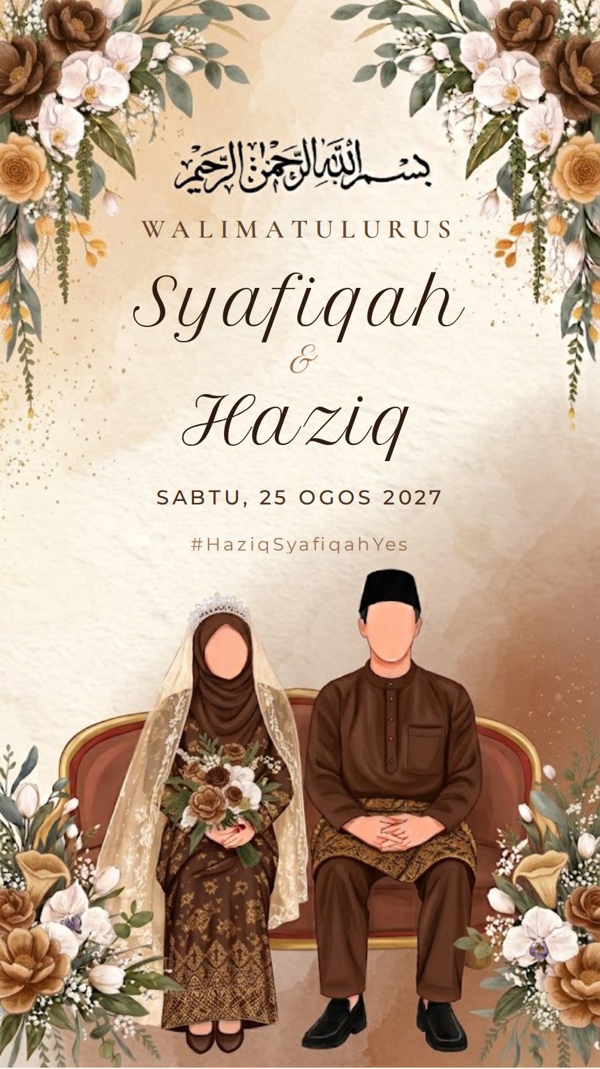 Classic Design 9 — Digital invitation design — Coklat — Berukir & Klasik — CD-9